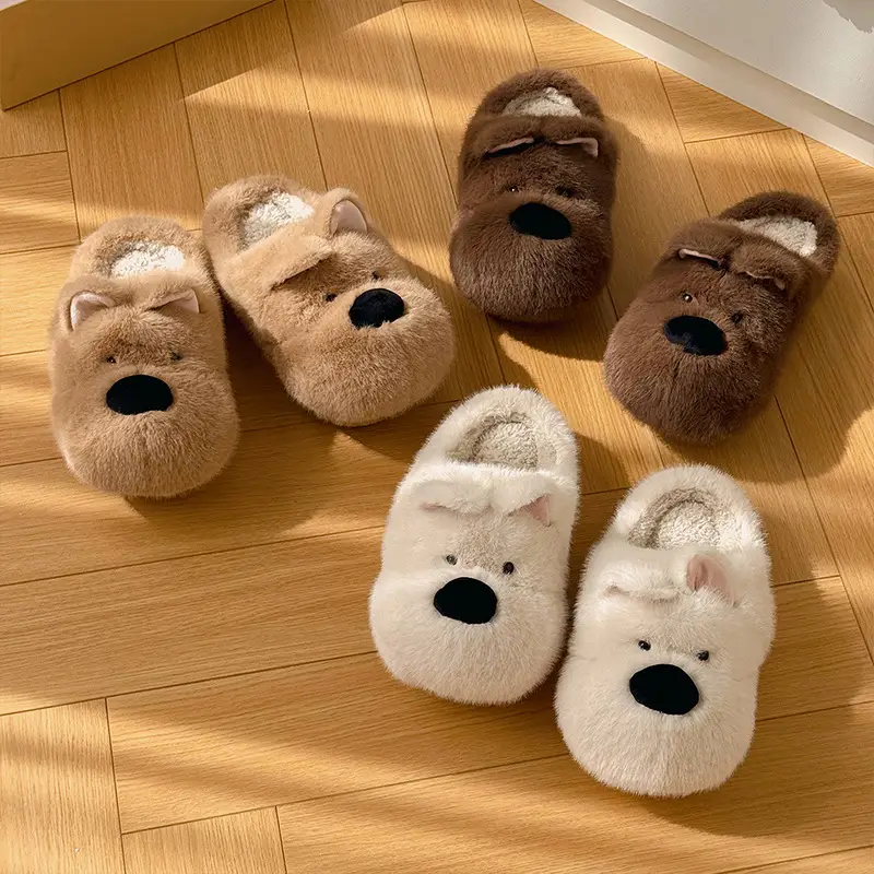 Nanbowan Cartoon Cotton Slippers Women Winter Cute Puppy Home - Image 5