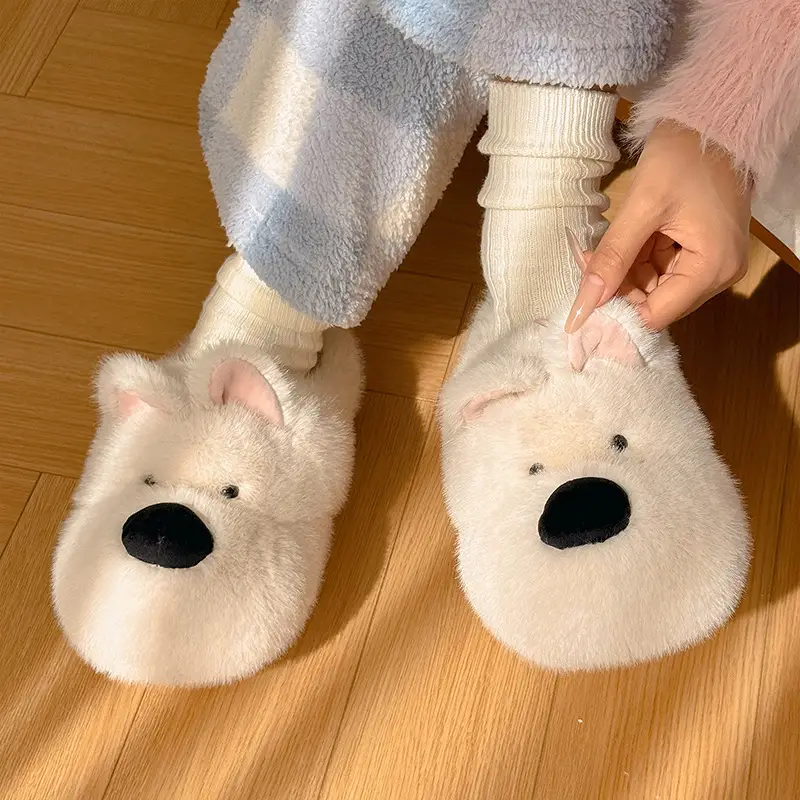 Nanbowan Cartoon Cotton Slippers Women Winter Cute Puppy Home - Image 6