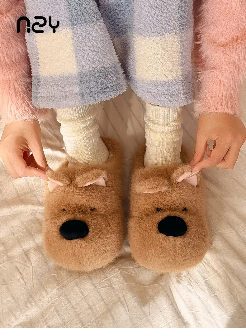 Nanbowan Cartoon Cotton Slippers Women Winter Cute Puppy Home — feature 1