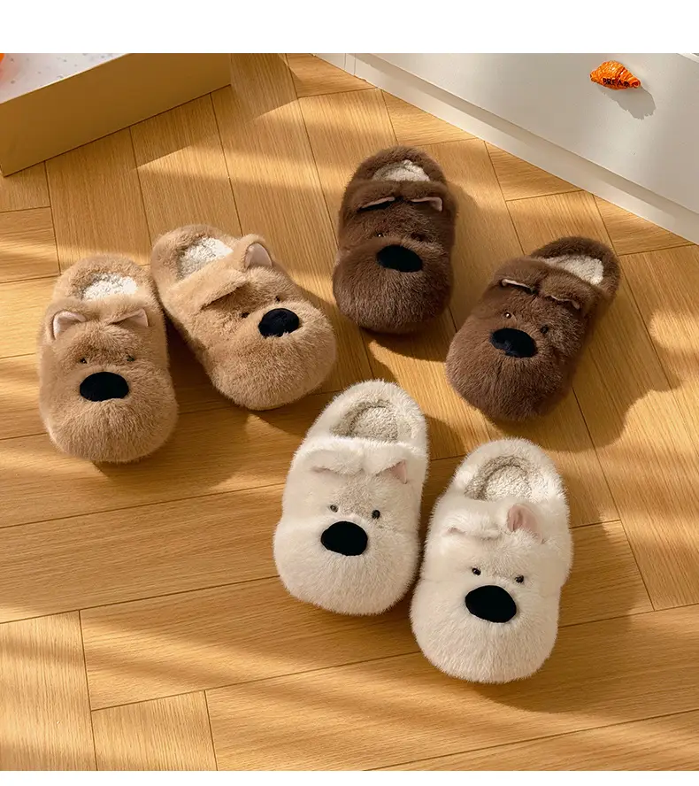 Nanbowan Cartoon Cotton Slippers Women Winter Cute Puppy Home — feature 11