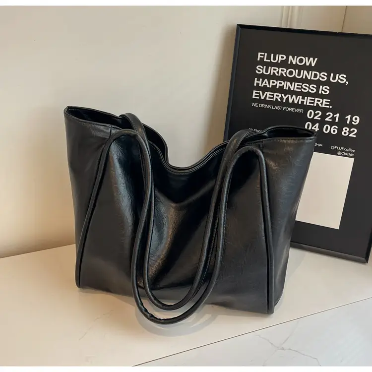 Women Retro Tote Bag Brown Leather Large Capacity Office Commuter — feature 17