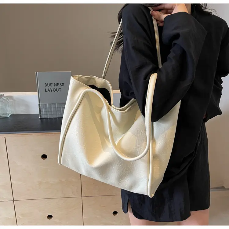 Women Retro Tote Bag Brown Leather Large Capacity Office Commuter — feature 34