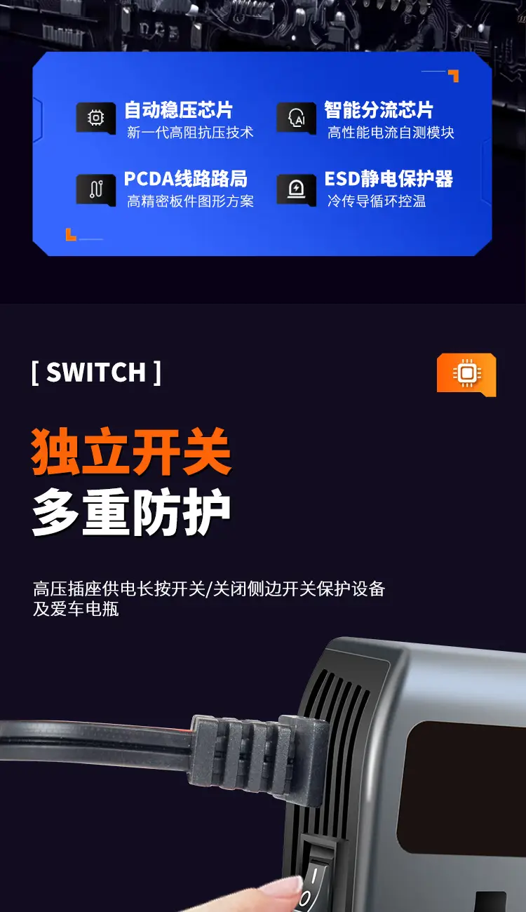 200W Smart Car Inverter Universal 12V24V to 220V — feature 15