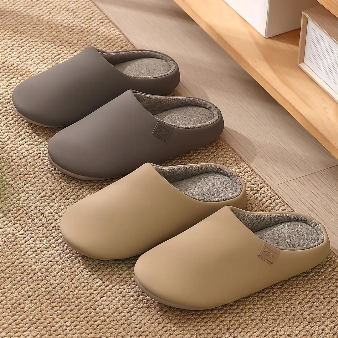 Non-Slip Silent Slippers for Women Indoor Home Soft Bottom Couple Home Cotton Slippers Pu Waterproof Japanese Slippers All Year Round - Image 11