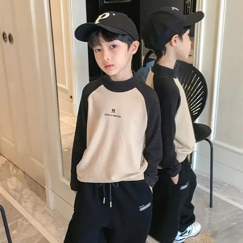 Boys Velvet Turtleneck Long Sleeve T-Shirt Medium Large - Image 4