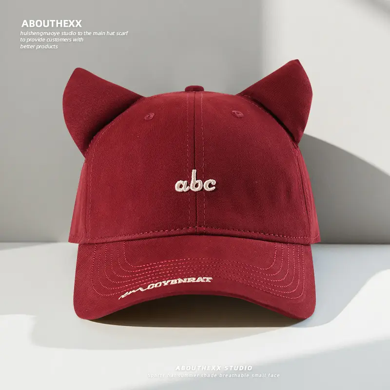 Cat Ear Cartoon Baseball Cap for Women Men Dark Blue