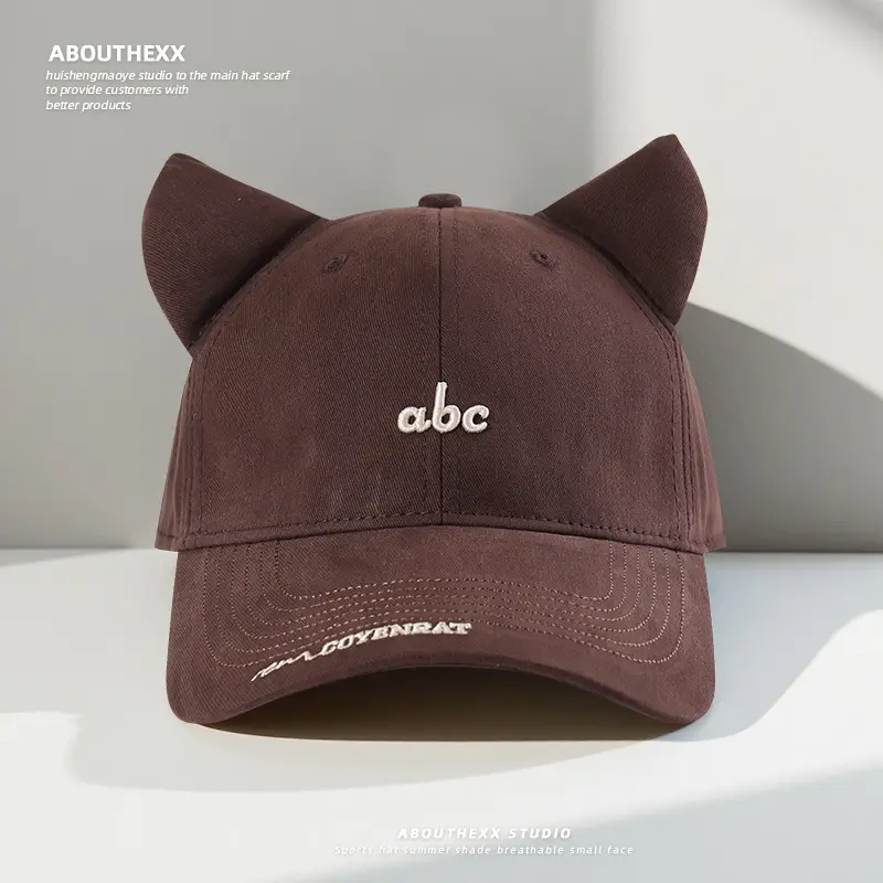 Cat Ear Cartoon Baseball Cap for Women Men Dark Blue