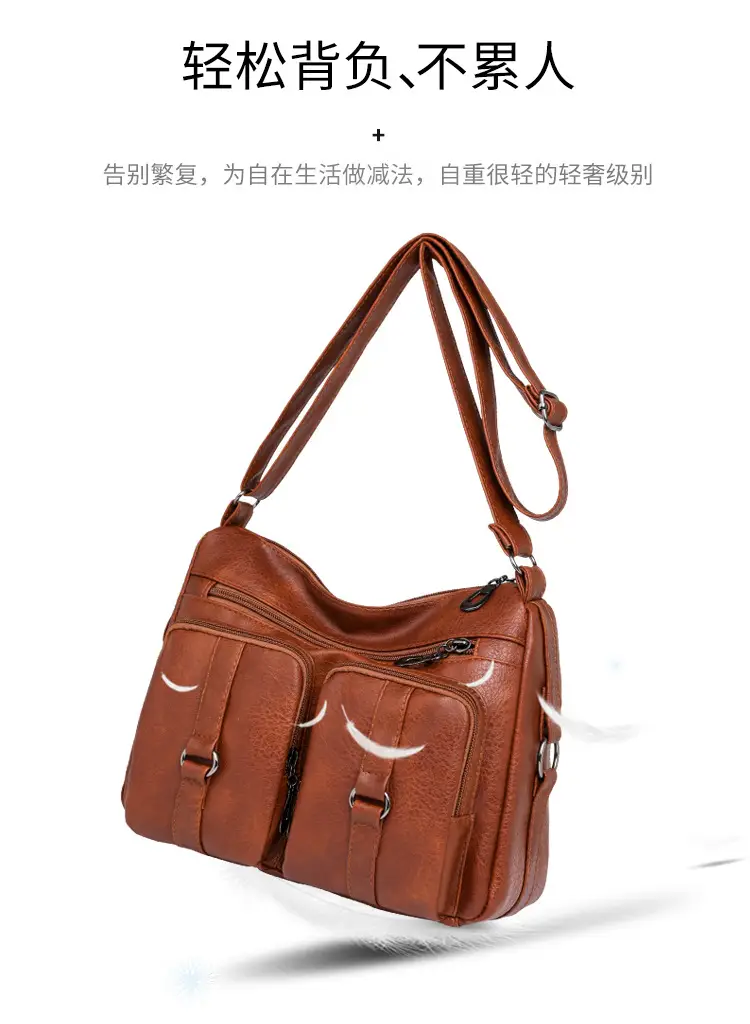 Brown Washed Leather Crossbody Bag for Women — feature 10