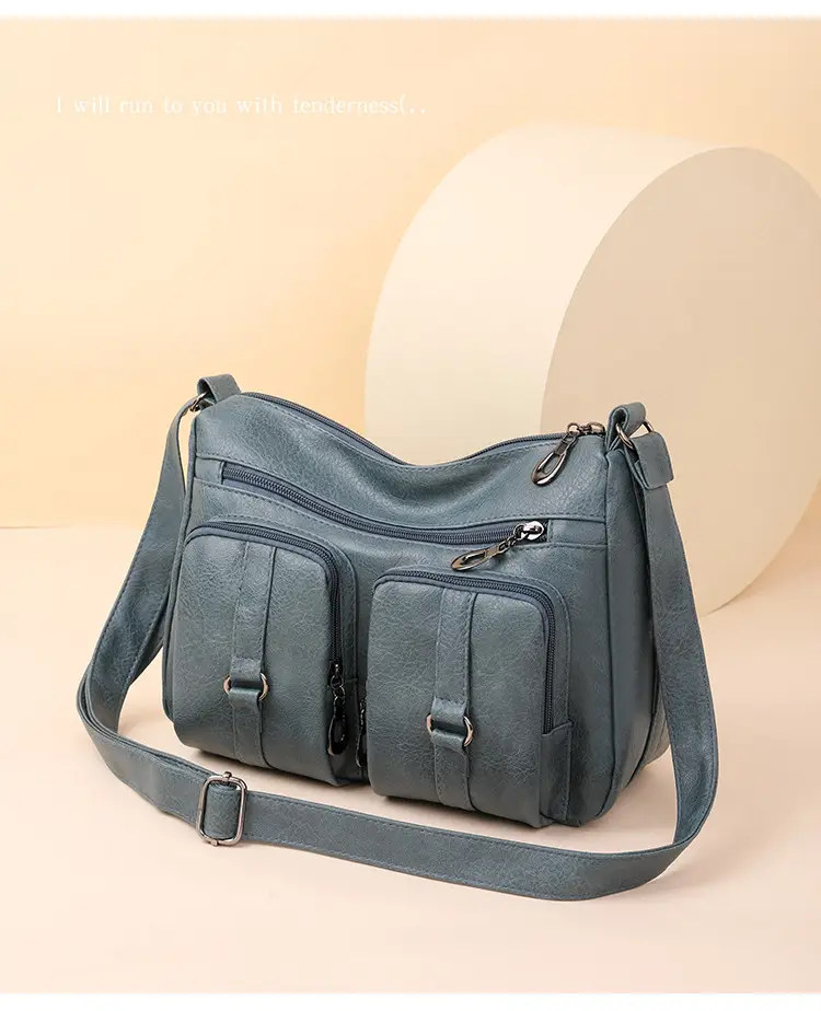 Brown Washed Leather Crossbody Bag for Women — feature 16