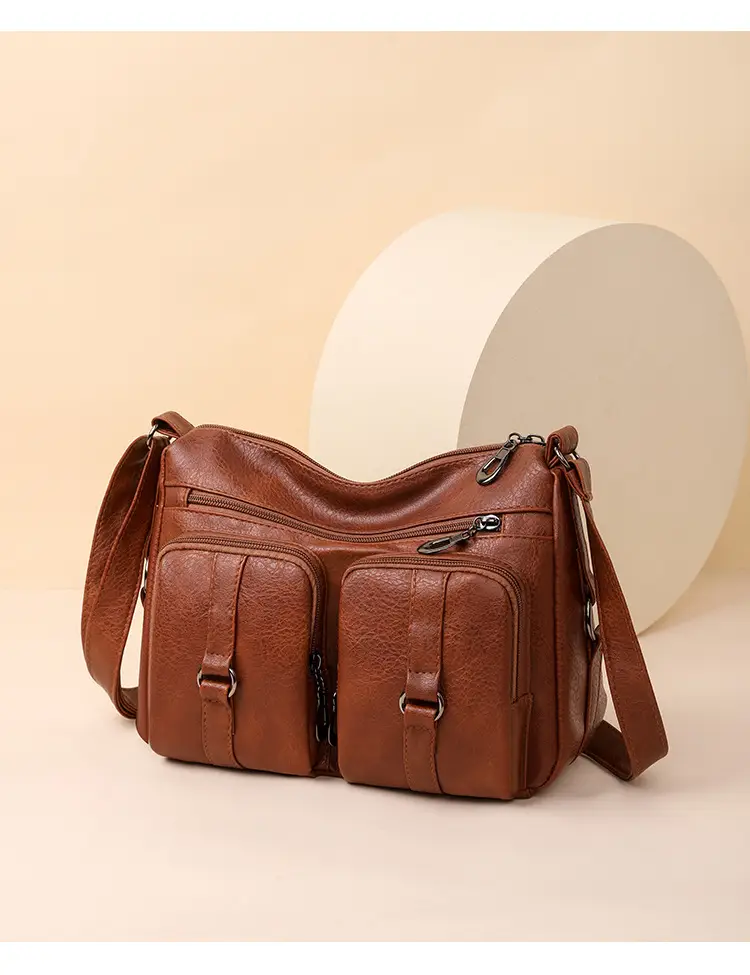 Brown Washed Leather Crossbody Bag for Women — feature 18
