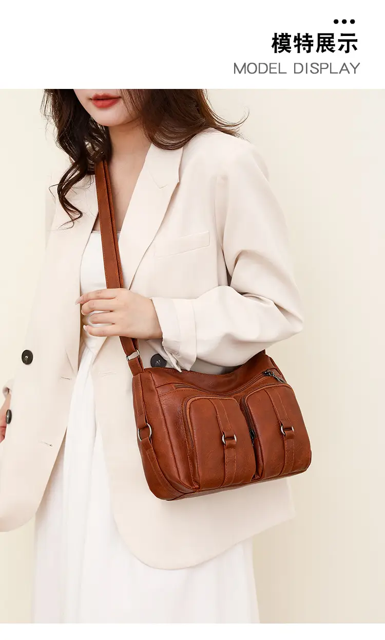 Brown Washed Leather Crossbody Bag for Women — feature 19