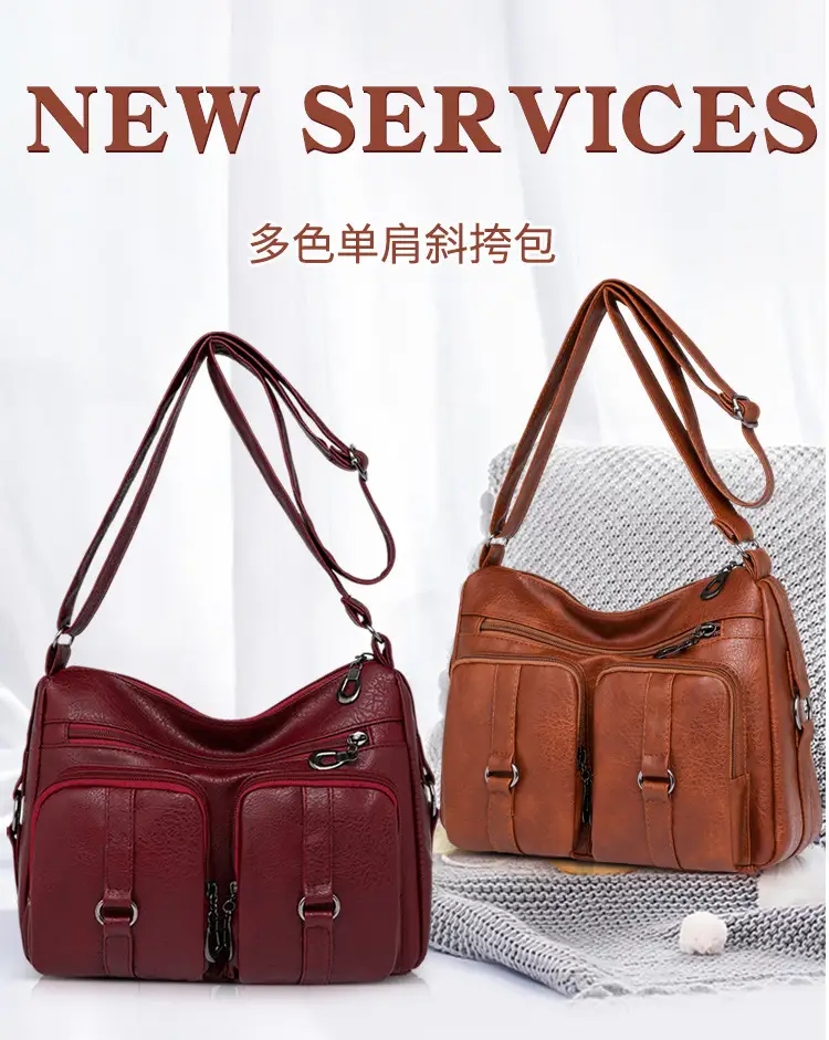 Brown Washed Leather Crossbody Bag for Women — feature 2