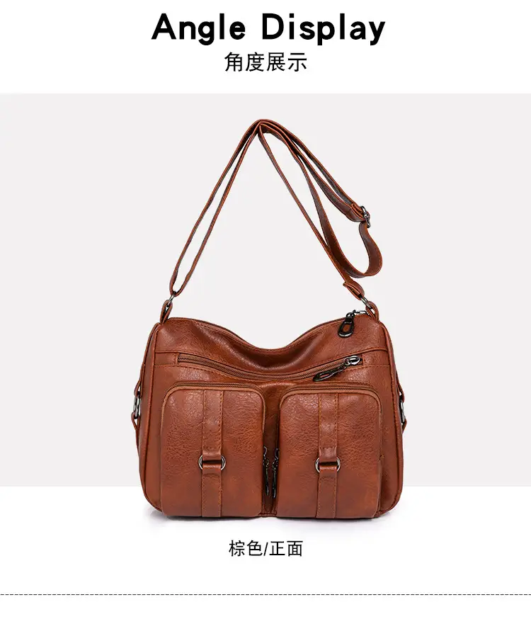 Brown Washed Leather Crossbody Bag for Women — feature 28