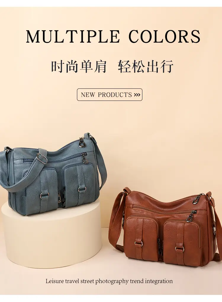Brown Washed Leather Crossbody Bag for Women — feature 3