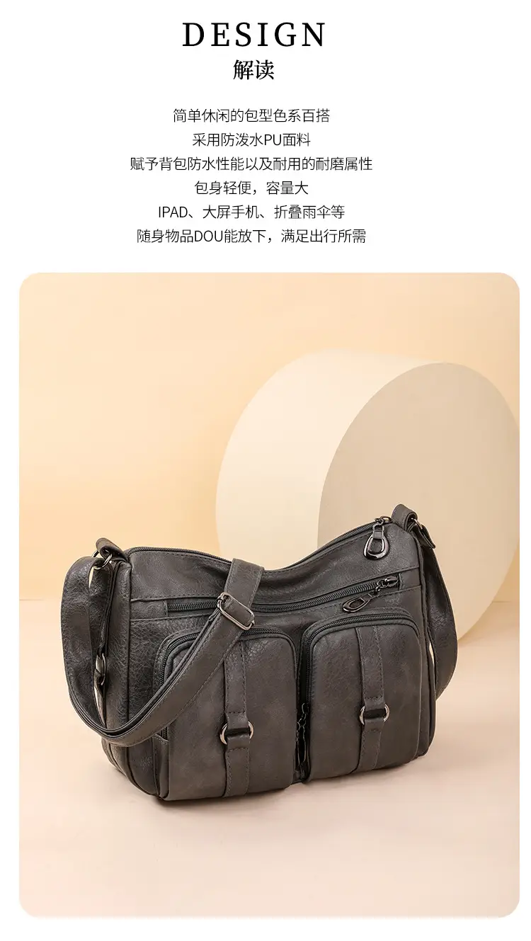 Brown Washed Leather Crossbody Bag for Women — feature 4