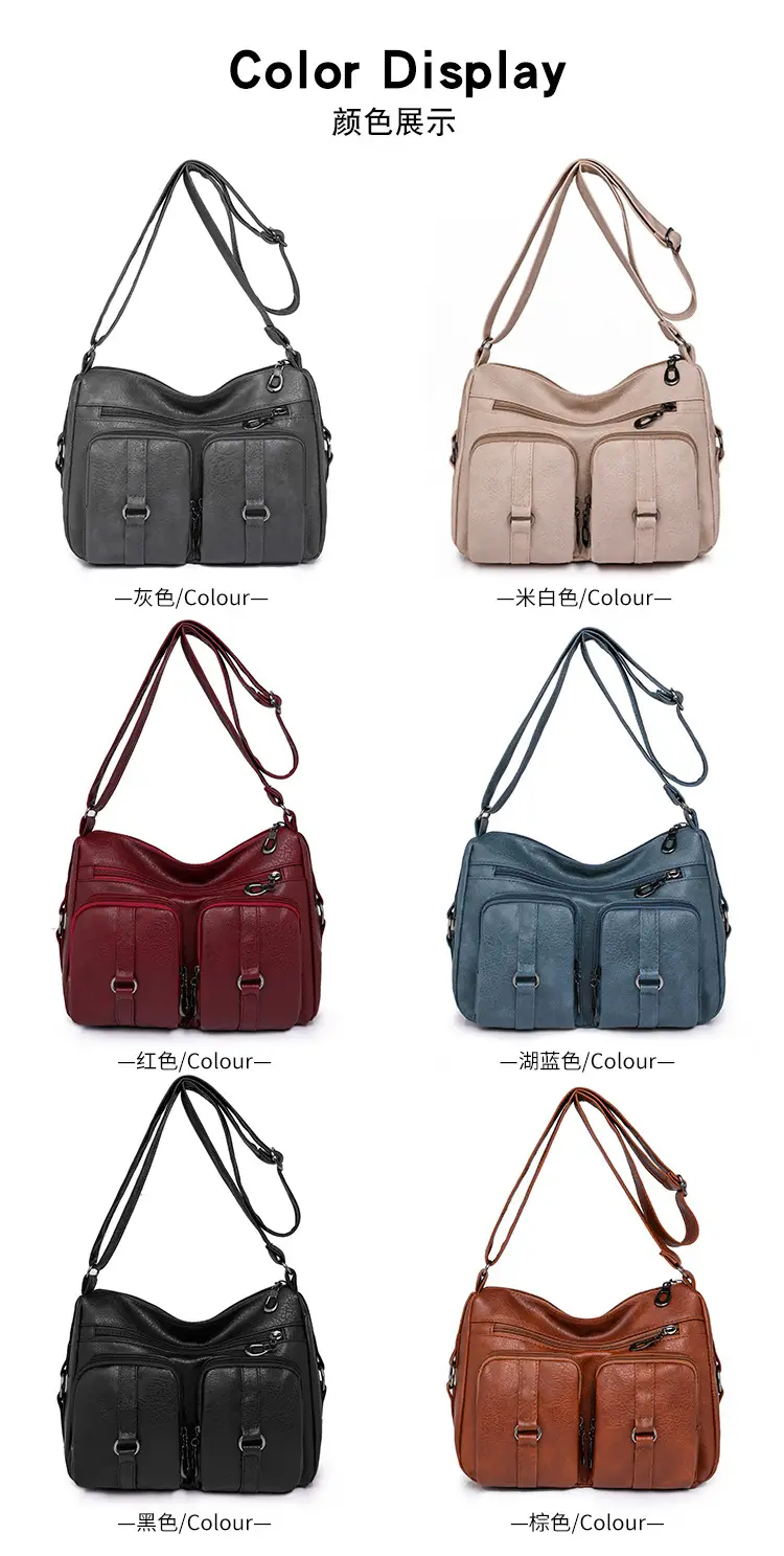 Brown Washed Leather Crossbody Bag for Women — feature 7