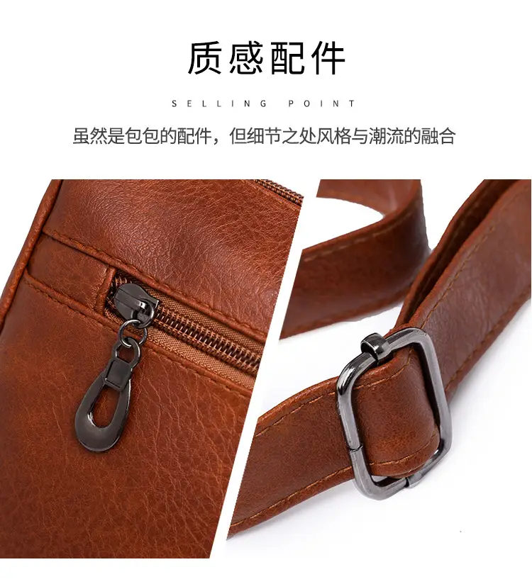 Brown Washed Leather Crossbody Bag for Women — feature 9