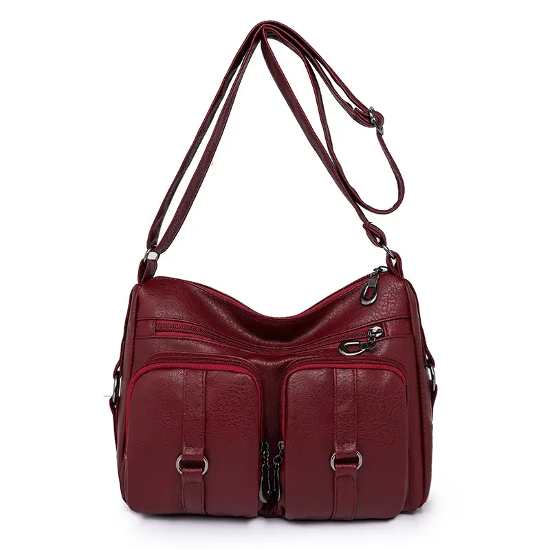 Brown Washed Leather Crossbody Bag for Women - Image 3