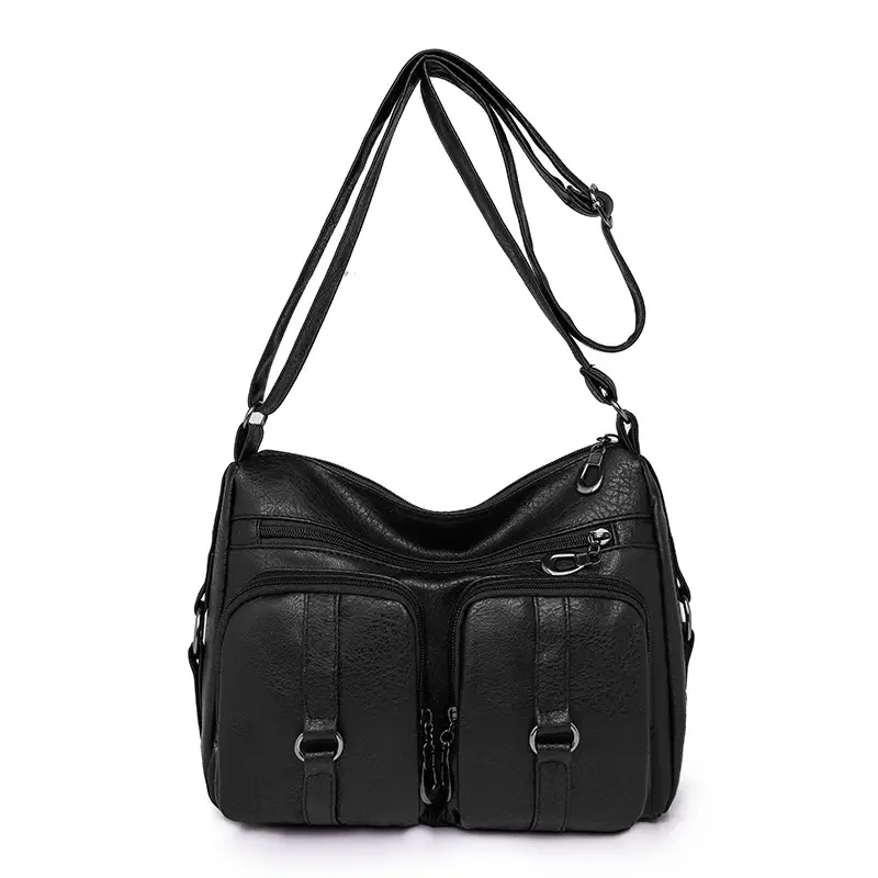 Brown Washed Leather Crossbody Bag for Women - Image 5