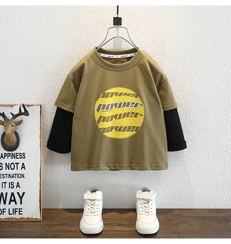9588 Boys Two-Piece T-Shirt Set Purple Black 2026 — feature 10