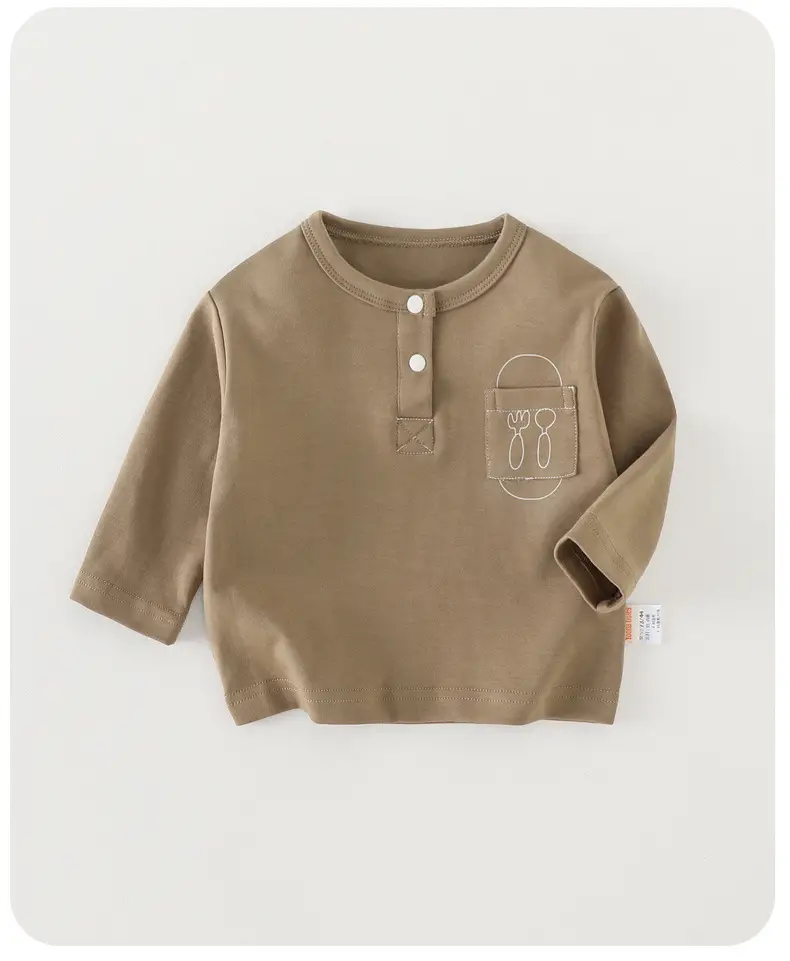 Boys' Long Sleeve T-Shirt Brown 2025 — feature 10
