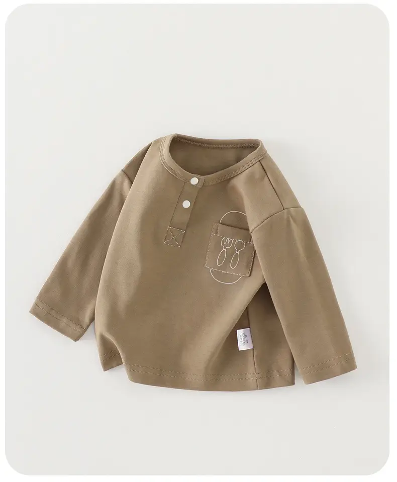 Boys' Long Sleeve T-Shirt Brown 2025 — feature 11