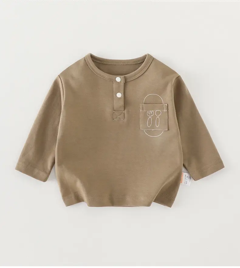 Boys' Long Sleeve T-Shirt Brown 2025 — feature 2