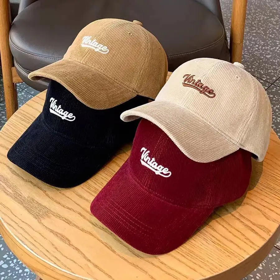 Brown Vintage Corduroy Baseball Cap Large Head - Image 8
