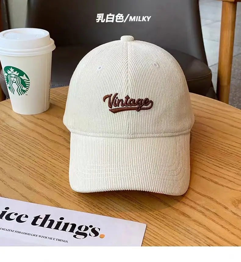 Brown Vintage Corduroy Baseball Cap Large Head — feature 5