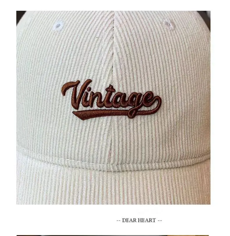 Brown Vintage Corduroy Baseball Cap Large Head — feature 6