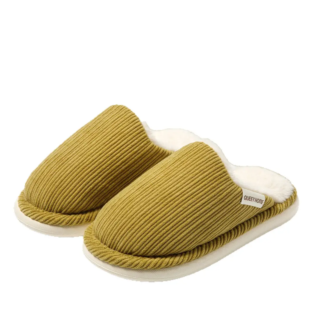 Thick-Soled Cotton Slippers for Autumn and Winter 2026 New Model Home Indoor Non-Slip Couple's Warm Corduroy Floor Cotton Slippers