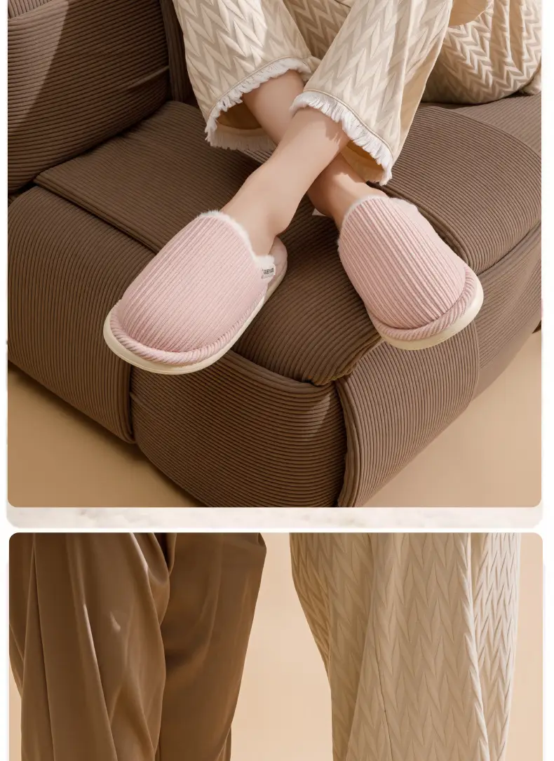 Thick-Soled Cotton Slippers for Autumn and Winter 2026 New Model Home Indoor Non-Slip Couple's Warm Corduroy Floor Cotton Slippers — feature 18