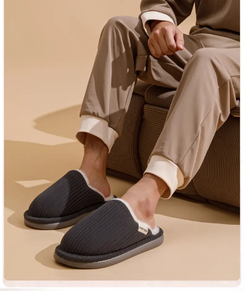 Thick-Soled Cotton Slippers for Autumn and Winter 2026 New Model Home Indoor Non-Slip Couple's Warm Corduroy Floor Cotton Slippers — feature 20