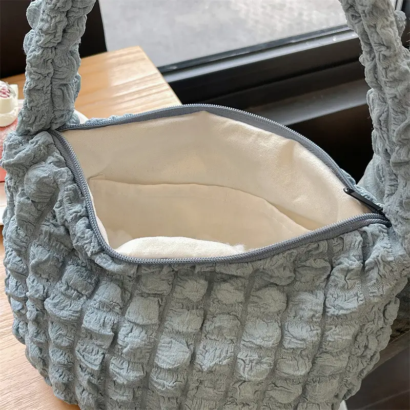 Pink Bubble Pleated Shoulder Bag for Women — feature 40