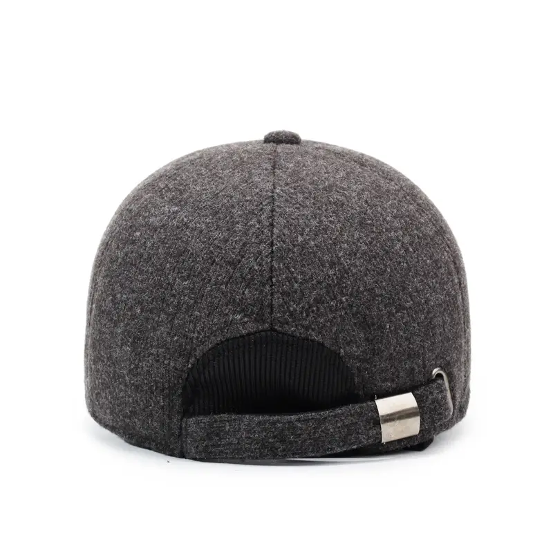 Winter Warm Grey Baseball Cap for Men & Elderly