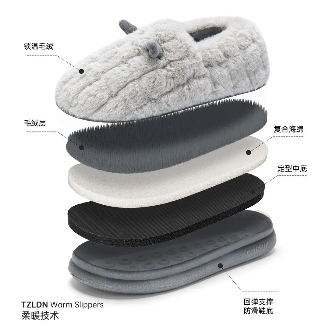 Men's Cotton Slippers for Winter 2026 New Model, Indoor and Outdoor Use, Thick-Soled, Non-Slip, Plush Cotton Shoes for Men - Image 7