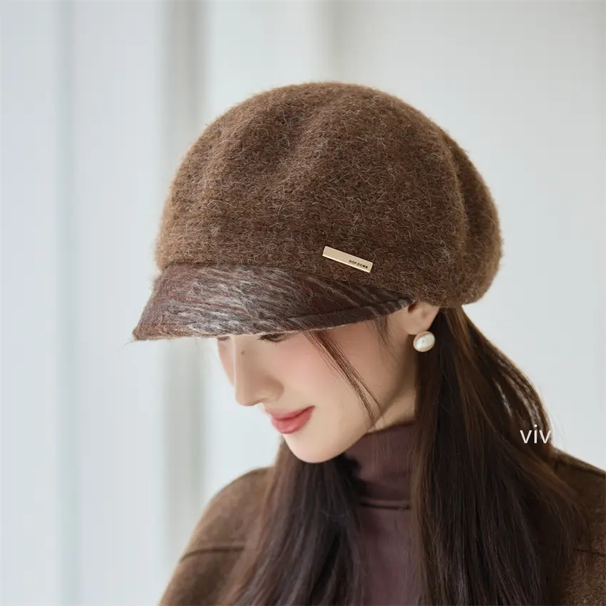 Women Korean Retro Duckbill Cap Autumn Winter Warm Windproof Beret — feature 1