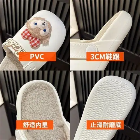 Removable Waterproof Cotton Slippers for Women 2025 Autumn and Winter New Style Fleece-Lined Warm Indoor and Outdoor Toe-Cap Half Slippers — feature 20