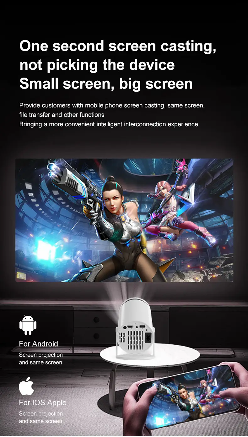 Amazon Cross-Border Projector Hy300 Home Portable Projector 720P H713 Mini Projector Hd 4K — feature 16