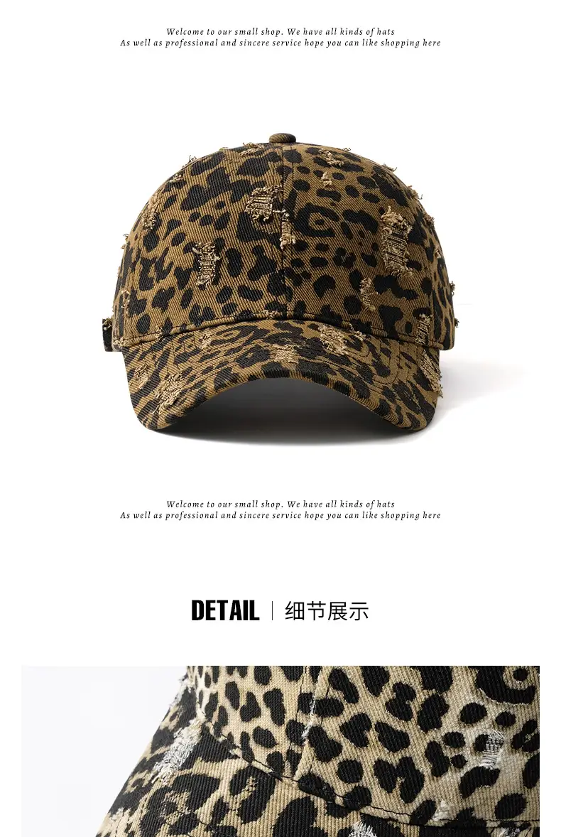 Leopard Print Cap for Women Face Slimming Duckbill Cap — feature 18