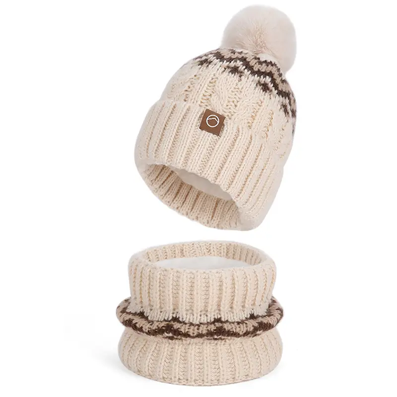 Winter Touch Screen Gloves, Woolen Scarf and Hat 3-Piece Set for Men and Women, Knitted Thickeneded Windproof and Coldproof 2-Piece Thermal Suit