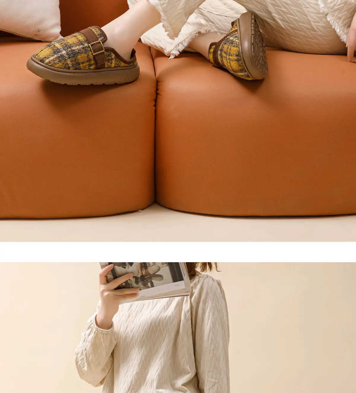 Women Winter Plush Slippers with Gold Buckle — feature 12