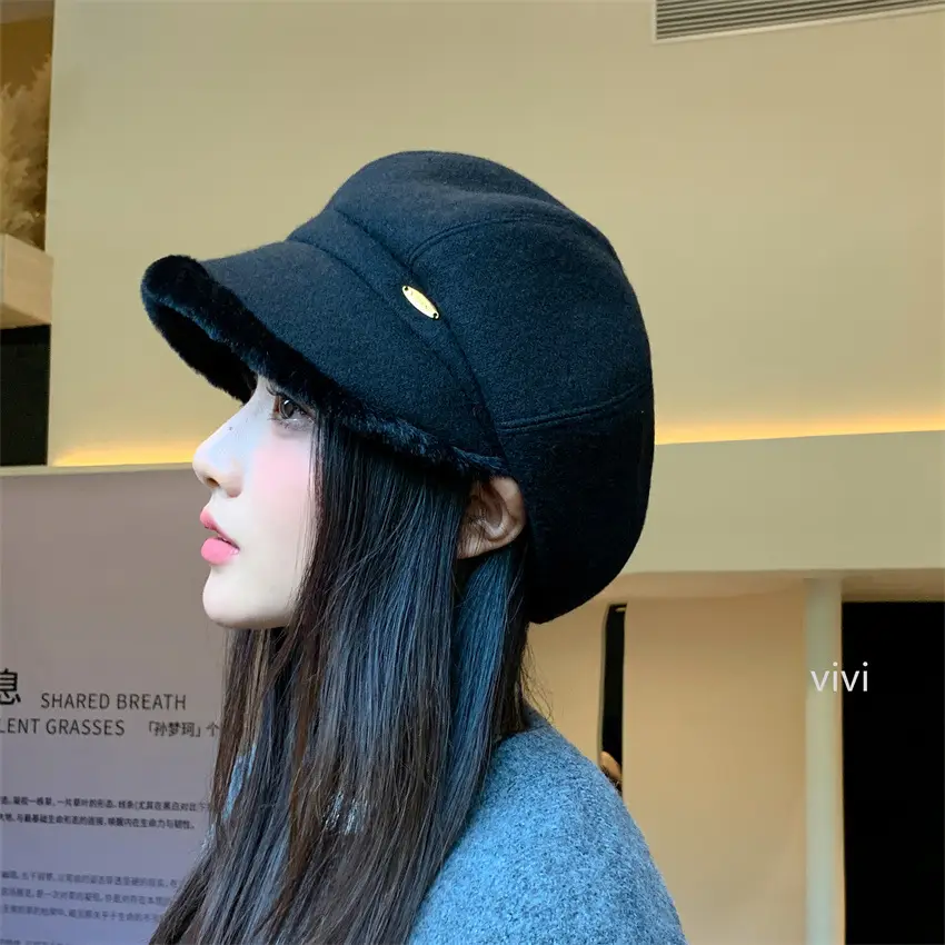 Women's Thickened Frayed Beret Hat for Women