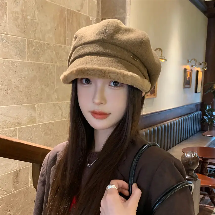 Women's Thickened Frayed Beret Hat for Women