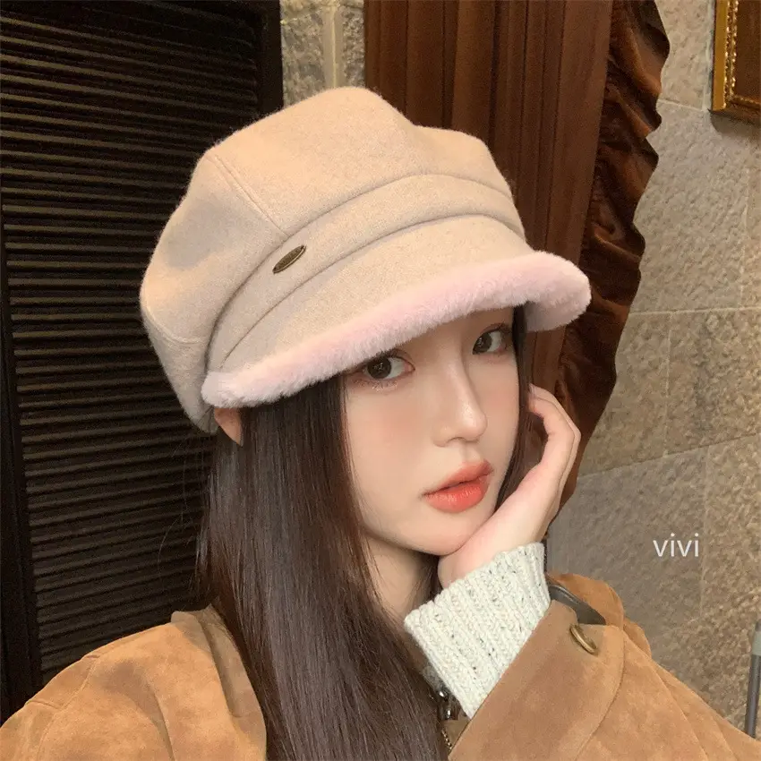 Women's Thickened Frayed Beret Hat for Women