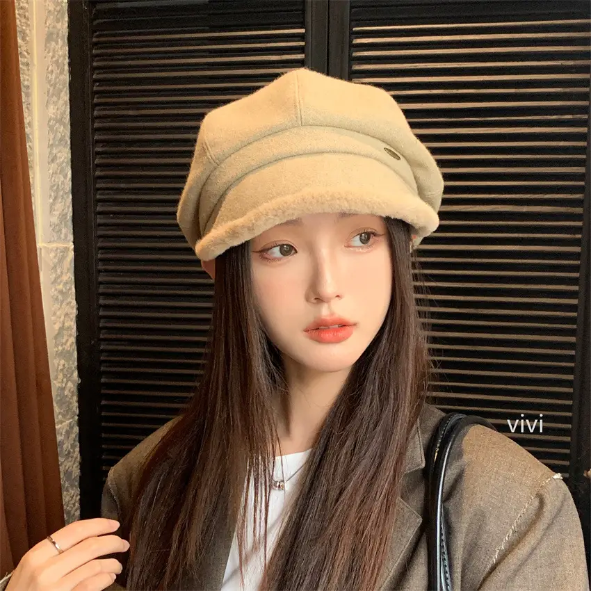 Women's Thickened Frayed Beret Hat for Women