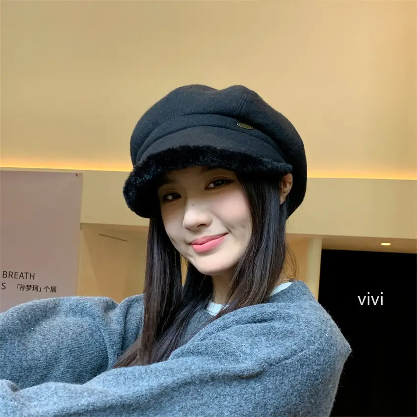 Women's Thickened Frayed Beret Hat for Women — feature 11