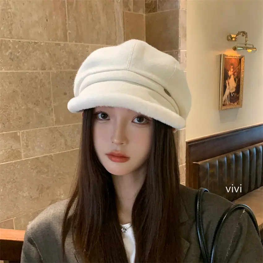 Women's Thickened Frayed Beret Hat for Women