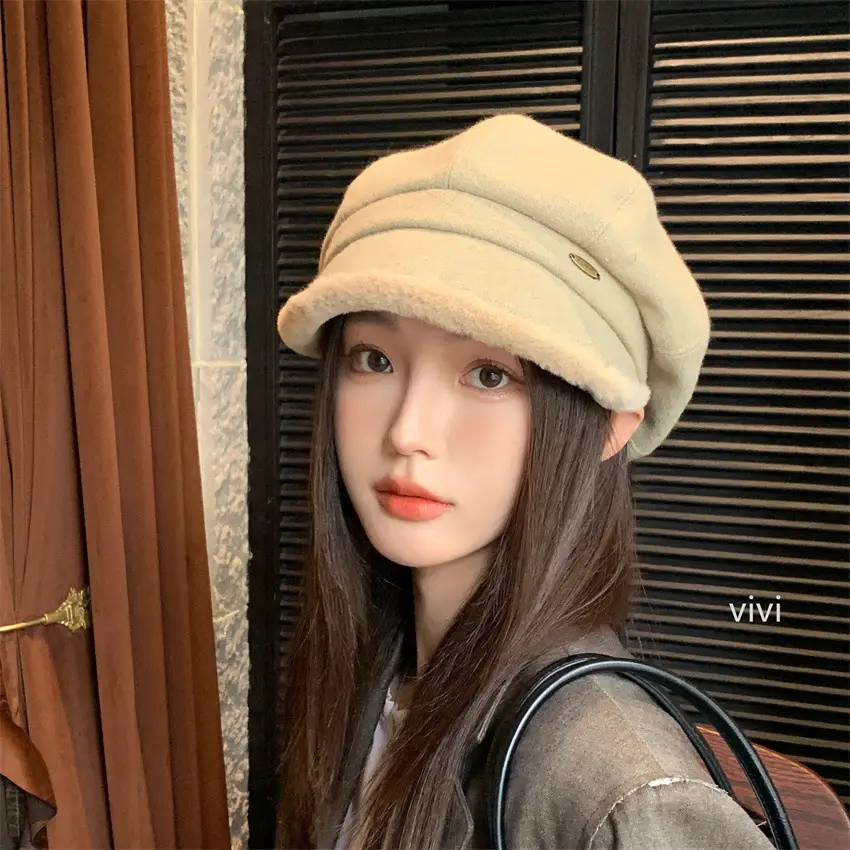 Women's Thickened Frayed Beret Hat for Women