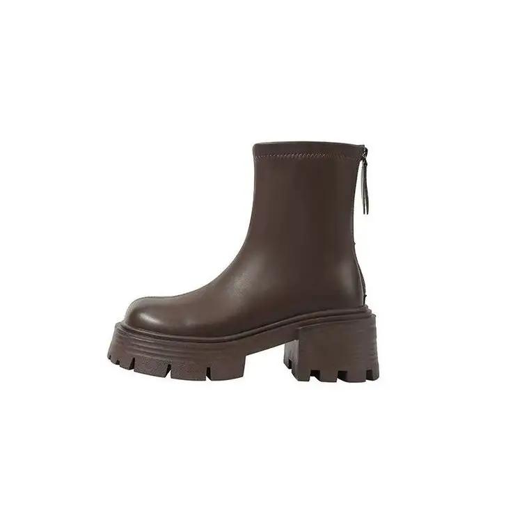 Women Black Retro Slim Boots Winter Autumn - Image 9